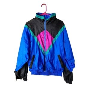 Vintage Blue and Pink Women's Jacket